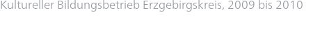 Kultureller Bildungsbetrieb Erzgebirgskreis, 2009 bis 2010